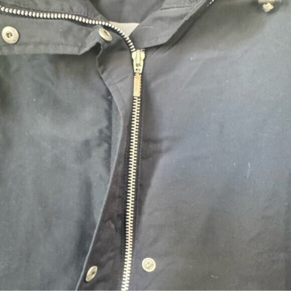 Land’s End Vintage Anorak Weatherproof Hood Zip Lightweight Rain Jacket Navy XL - Picture 7 of 16